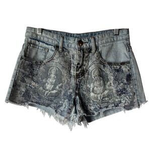 BDG Freja Mid‎ Rise Vintage Fit Denim Shorts Raw Hem Size 26